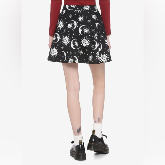 Hot Topic Black and White Celestial Skater Skirt 🌙💫⭐️🌟☀️ - Picture 3 of 9